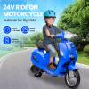 Kids Motorcycle, 24V Kids Electric Moped Scooter with Seat - LED Light Ride On Motorcycle for 8-14 Years Old Big Kids, Waterproof & 350W Motor view 3