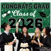 2026 Graduation Backdrop Banner, Congrats Grad Banner Class of 2026 Green Graduate Backdrop for Graduation Party Decorations (Green Black) view 4