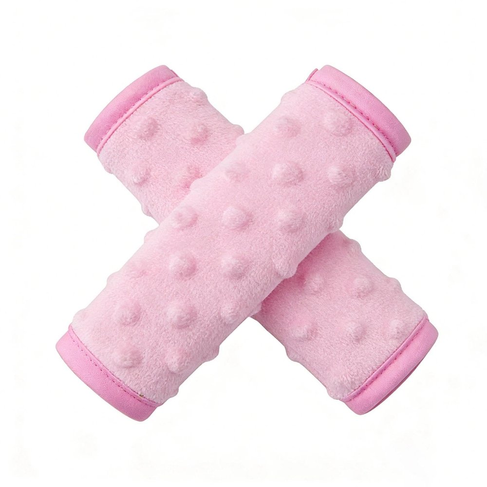 2 Pack Car Seat Strap Pads for Babies, Soft Car Seat Shoulder Strap Covers for Baby Child Kids, Pink