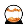 WAGJIA Moving Sand Art Liquid Motion with Black Frame, 3D Dynamic Sandscape Relaxing Desktop Art Round Quicksand Painting for Home Office Living Room, Mindfulness Tool(Yellow,12in) view 1