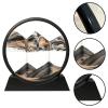 WAGJIA Moving Sand Art Liquid Motion with Black Frame, 3D Dynamic Sandscape Relaxing Desktop Art Round Quicksand Painting for Home Office Living Room, Mindfulness Tool(Yellow,12in) view 4