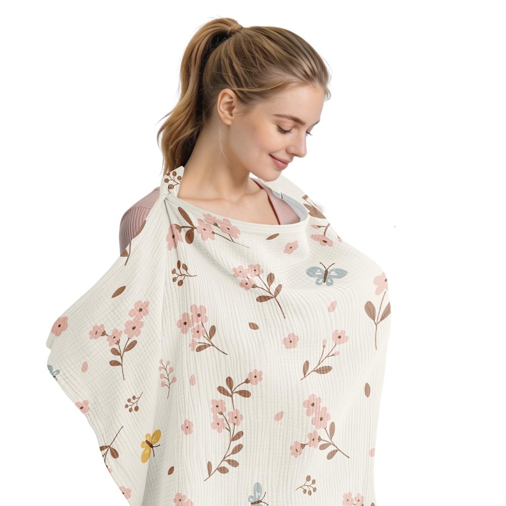 Floral Nursing Covers for Breastfeeding New Mom Feeding Cover for Breastfeeding Portable Breathable Baby Nursing Covers