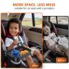 Car Seat Snack Tray for Toddlers, Square Mess-Free Car Seat Tray with Cup Holder & Dip Compartment, Travel Tray for Kids Snacks, Drinks, Fits Most Car Safety Seats (1, Black) view 2