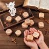 Foilswirl 12 Pcs Mealtime Prayer Cube Small Wooden Catholic Prayers Scripture Cube Religious Dice Christian Bible Verse Gifts for Family Church Easter Christmas Party Favors view 3