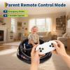 12V Electric Bumper Car for Kids with Remote Control, 360 Spinning Ride-On Vehicle, Kids Bumper Car with LED Lights, Soft Anti-Collision Bumper, Safety Belt & MusicPerfect Fun Gift for Toddlers view 3