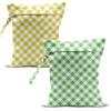 zcyxuuw Swimsuit Bag Wet Bags for Travel Reusable Waterproof Bags Green Yellow Lattice Wet Bag for Swimsuit Towels Beach Gym 10.212.6 Inches view 1