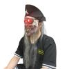 Full Head Zombie Pirate Mask with Led Eyes,Realistic Zombie Head Mask,Halloween Vampire Costume for Role-Play Party,Christmas,Masquerade view 2