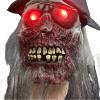 Full Head Zombie Pirate Mask with Led Eyes,Realistic Zombie Head Mask,Halloween Vampire Costume for Role-Play Party,Christmas,Masquerade view 3