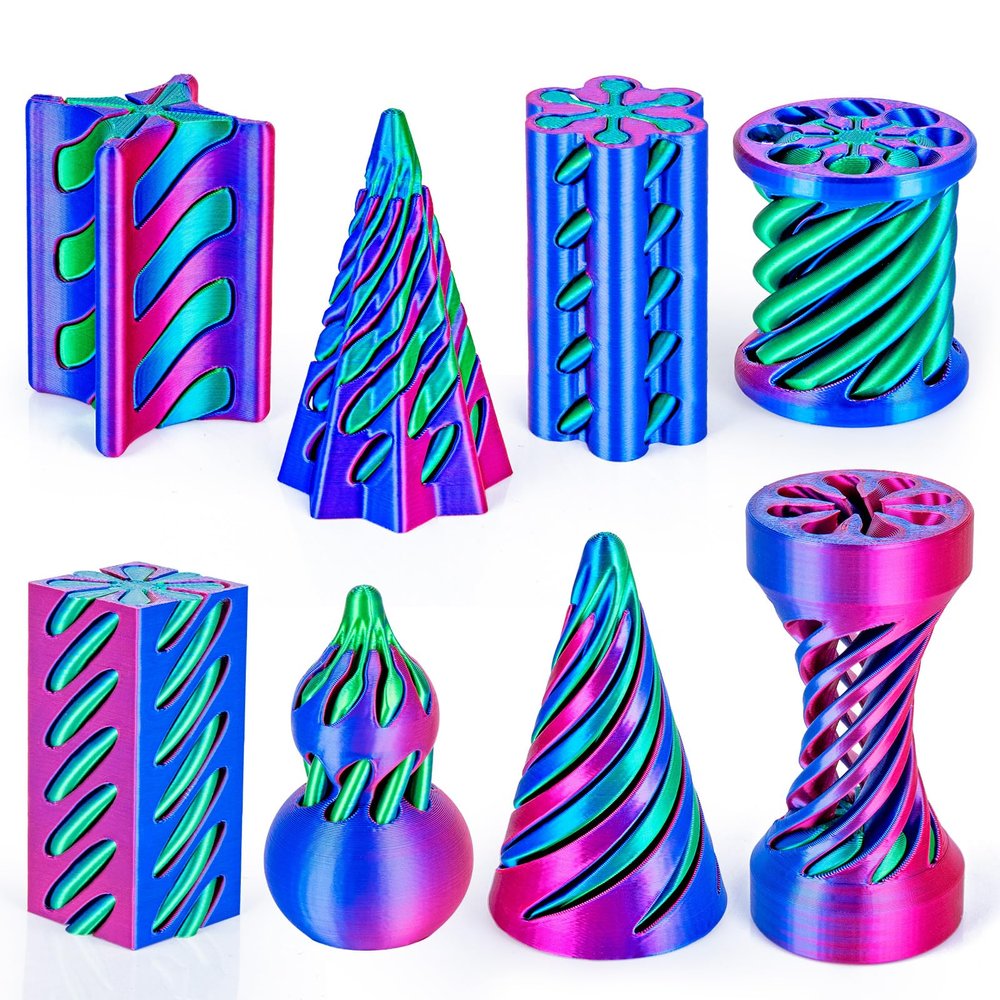 3Dgenius 8 Pack Impossible Cone Fidget Toy, 3D Printed Spiral Pyramid Passthrough Gadget, Sensory Stress Relief Desk Toys for Kids & Adults, Optical Illusion Gift for ADHD/Anxiety