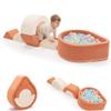 Aunekiv Toddler Climbing Toys with Ball Pit, 6-Piece Baby Foam Climbing Blocks, Indoor Soft Play Set for Crawling, Climbing, Balance & Creative Play, Orange, Balls Not Included view 1