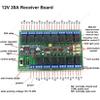 yuenhoang 16CH 2.4G Remote Controller Kit 12V 20A Receiver Board for RC Excavator DIY Toys Robot Vehicle Wireless Transmitting Receive (Black 20A Full kit) view 3