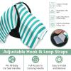 Teal Horizontal Stripe Print Baby Car Seat Cover Breathable Infant Car Seat Cover for Babies Lightweight Carseat Canopy Muslin Cotton Baby Carrier Covers for Boys Girls view 4