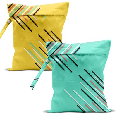 zcyxuuw Swimsuit Bag Wet Bags for Travel Reusable Waterproof Dry Bags Diaper Bag Green Yellow Stripe Wet Bag for Swimsuit Towels Beach Gym 10.212.6 Inches