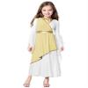 Raenseen Girls Halloween Ancient Greek Princess Costume Ancient Greek Toga Costumes Grecian Gown Dress Flowy Tulle Dress Yellow 10 Years view 2