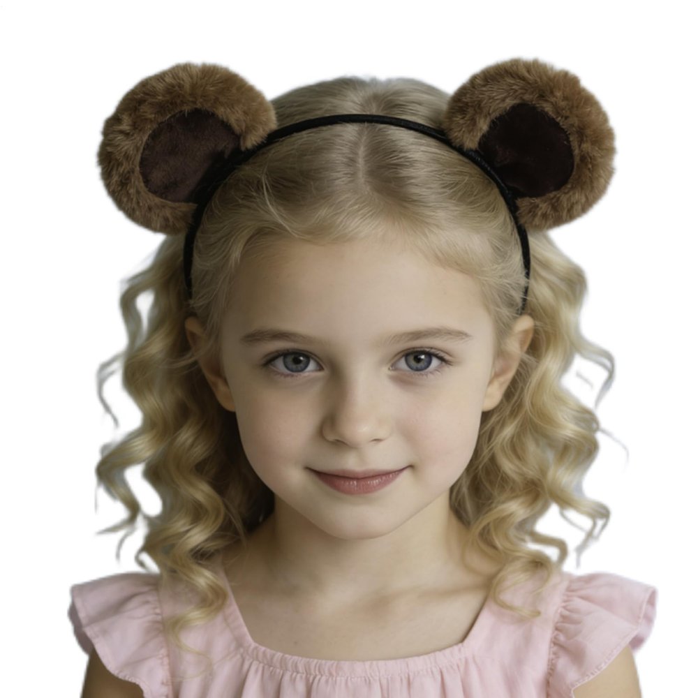 Bear Ears Headband, Brown Plush Bear Ear Hairhoop, Furry Animal Ears Hairband, Adjustable Bears Headband, Headwear For Adulits Kids Cosplay Halloween Festival Party(Coffee)