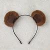 Bear Ears Headband, Brown Plush Bear Ear Hairhoop, Furry Animal Ears Hairband, Adjustable Bears Headband, Headwear For Adulits Kids Cosplay Halloween Festival Party(Coffee) view 2