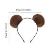 Bear Ears Headband, Brown Plush Bear Ear Hairhoop, Furry Animal Ears Hairband, Adjustable Bears Headband, Headwear For Adulits Kids Cosplay Halloween Festival Party(Coffee) view 3
