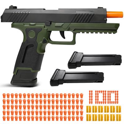 Automatic Shell Ejecting Toy Gun, Soft Bullet Toy Pistol, Educational Toy Model, Gifts for Kids, Boys and Girls (Green)