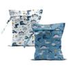 2Pcs Diaper Bag, Wet Dry Bag Reusable with Zipper, Travel, Beach, Pool, Diapers, Baby Clothes, Dirty Yoga Gym Clothes,Toiletry, Hook to Stroller, Waterproof Wetdry Packing, Dinosaur Decor (12x10 Inch) view 1