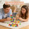 Color Matching Stacking Puzzle Game| Fast Pattern Challenge Ring Stack Puzzle for 2 Players| Competitive Tabletop Brain Teaser for Family Game Night| Stack Solve Set with Racks,Rings,Cards (2 PACKS) view 3