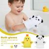 2 PCS Baby Bath Mitt Washcloths Gloves Panda Chicken Toddler Soft Washcloths for Kids Designed in Cute Animal Towel Gentle Scrub for Baby Girl Boy Bath Shower view 3