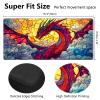 RMJKXQZG MTG Playmat 35.5" x 19.7" with High Elastic Rubber Base Non-Slip Rubber HD Fade-Resistant Printing Durable TCG Gaming for Card Games Desk Mat & Mouse Pad, Stained Glass Red Dragon view 2