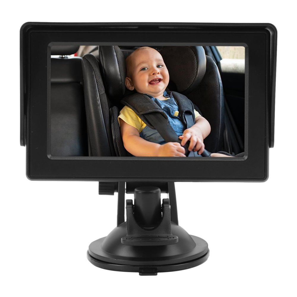 Akozon Car Camera 4.3" Night Wide Viewing Angle 360 Rotation Rear Facing Seat Mirror for Infants Kids Toddlers Easy Installation (with USB cable)