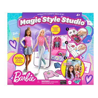 Barbie Magic Style Studio - Magnetic AR Dress Up Dolls for Girls Ages 4+