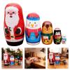 Geavonyg Russian Nesting Dolls 5 Pieces Hand Painted Toy Christmas Theme Porcelain Theme Traditional Stacking Nesting view 2