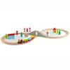 Jasey's Toy Chest 33-Piece Wooden Little Town Train Adventure Set | Interlocking Tracks, Bridge, & Town Accessories | Compatible with Other Wooden Train Sets | for Toddlers Ages 3+ view 1