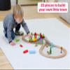Jasey's Toy Chest 33-Piece Wooden Little Town Train Adventure Set | Interlocking Tracks, Bridge, & Town Accessories | Compatible with Other Wooden Train Sets | for Toddlers Ages 3+ view 2