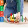 Jasey's Toy Chest 33-Piece Wooden Little Town Train Adventure Set | Interlocking Tracks, Bridge, & Town Accessories | Compatible with Other Wooden Train Sets | for Toddlers Ages 3+ view 4