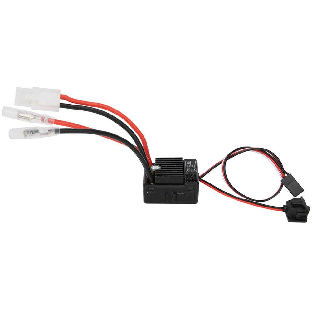 23S 60A Brushed ESC with BEC 6V/3A Waterproof Electronic Speed Controller for 1/10 RC Car, Compatible with Brushed Motors and Pocket Program Cards