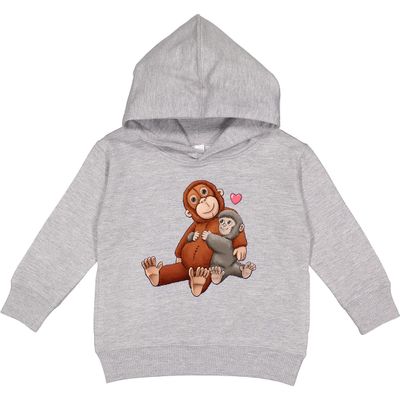 inktastic Baby Monkey with Stuffed Orangutan Toddler Hoodie 5-6 Heather 486d7