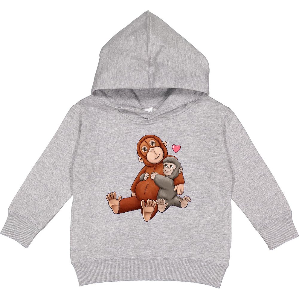 inktastic Baby Monkey with Stuffed Orangutan Toddler Hoodie 5-6 Heather 486d7