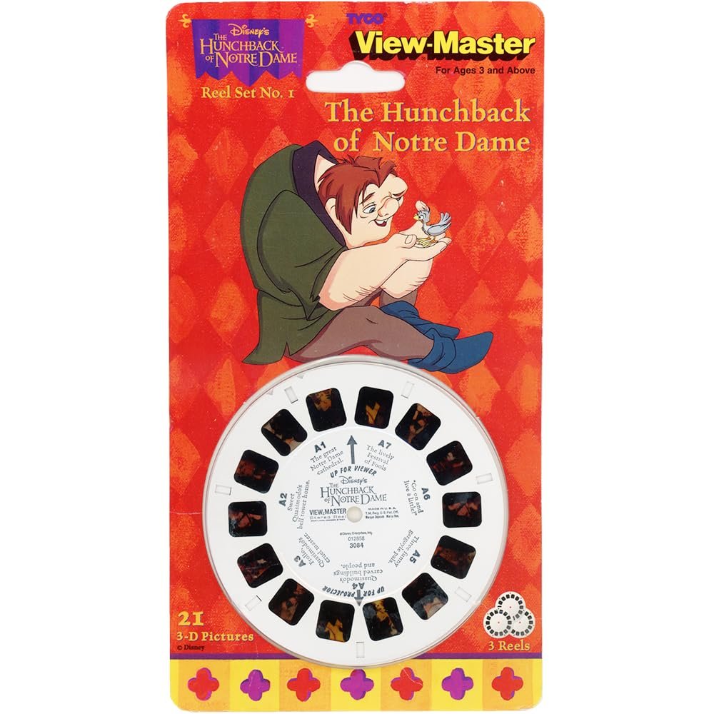 3D images by 3Dstereo Hunchback of Notre Dame - Compatible to View-Master - 3 Reel Set on Card - NEW