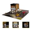 1/64 Scale Shop Building Scene Model with LED Lighting and Parking Area Two Story Industrial Miniature Street Diorama DIY Customizable & Expandable Model Car (Cars & Figures Not Included) view 1
