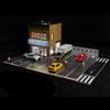 1/64 Scale Shop Building Scene Model with LED Lighting and Parking Area Two Story Industrial Miniature Street Diorama DIY Customizable & Expandable Model Car (Cars & Figures Not Included) view 2