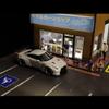 1/64 Scale Shop Building Scene Model with LED Lighting and Parking Area Two Story Industrial Miniature Street Diorama DIY Customizable & Expandable Model Car (Cars & Figures Not Included) view 4