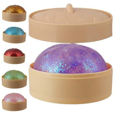 1pcs Glitter Purple Glitter Dumpling, Glitter Dumpling Squishy Box, Dumplings Squishy, Anxiety Relief Soft Squeeze Dumplings Stress Balls Fidget Sensory Toy,Squeeze Dough Ball Stress Relief