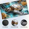 DISUOFEART Playmat for MTG & Magic: The Gathering with Zones, 28x16 inch Non-Slip TCG Game Mat for Commander, Golden Sea Turtle in Turquoise Waters Card Game Table Mat view 3