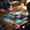 DISUOFEART Playmat for MTG & Magic: The Gathering with Zones, 28x16 inch Non-Slip TCG Game Mat for Commander, Golden Sea Turtle in Turquoise Waters Card Game Table Mat view 4