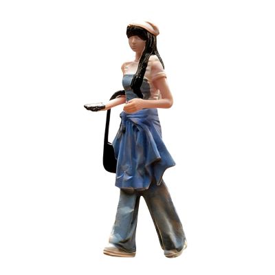 1:64 Scale Girl Miniature Figure Mini People Figurine Ornament Painted Tiny Diorama Trains Architectural Models Layout Prop