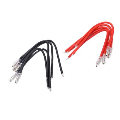 10PCS RC Motor Cable, 4mm 16AWG Silicone Wire Motor Connector Cables Rubber Plug Welding Wire Car Accessories for Brushmotor