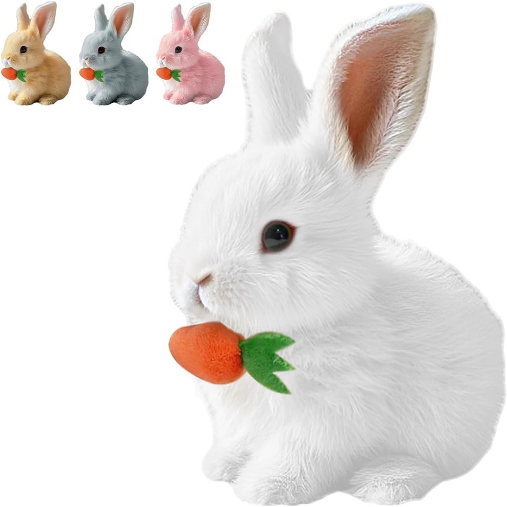 GOJXDNE Easter Basket Stuffer Realistic Bunny Toy, 2026 New Easter Bunny Toy, Bunny Toys Educational Interactive Toys Bunnies Handmade Hopping Realistic Bunny Toy Can Walk and Talk (White)
