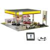 1/64 Scale Shell Gas Station Diorama Display for Adults, Miniature Building Scene Model with LED Lights, DIY Customizable & Expandable Model Car (Cars & Figures Not Included) view 1