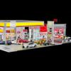 1/64 Scale Shell Gas Station Diorama Display for Adults, Miniature Building Scene Model with LED Lights, DIY Customizable & Expandable Model Car (Cars & Figures Not Included) view 2