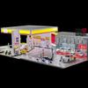 1/64 Scale Shell Gas Station Diorama Display for Adults, Miniature Building Scene Model with LED Lights, DIY Customizable & Expandable Model Car (Cars & Figures Not Included) view 4