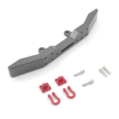 AQWBTYD for WPL B14 B-14 B16 B-16 B24 B-24 B36 B-36 Q60 Q61 Military Truck 4WD 6WD 1/16 RC Metal Front Bumper with Tow Hook Accessories RC Car Parts Accessories(Gray)