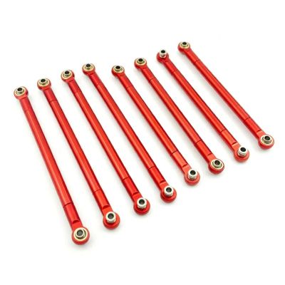 AQWBTYD for MN MN86S MN86 MN86KS MN86K G500 1/12 Accessories Upgrade Parts Set 8Pcs RC Remote Control Car Pull Rod Metal Connecting Rod RC Car Parts Accessories(Red)